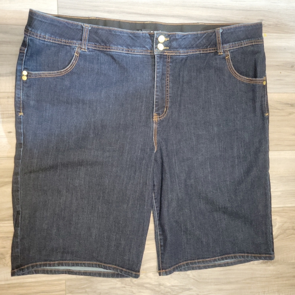 Lane Bryant Bermuda Jean Shorts Womens 26 Blue Denim